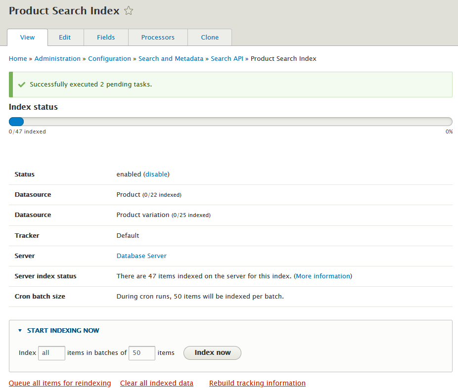 Search APi Indexing failure error resolved for Drupal